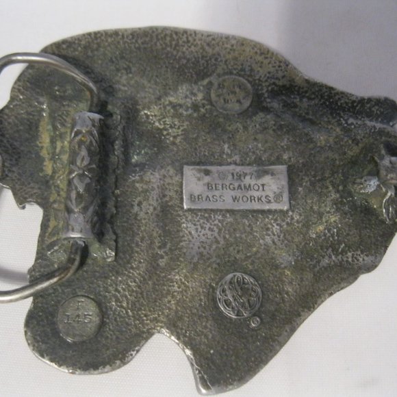 Bergamot Brass Work Mountain Lion 1977 Belt Buckle - Picture 3 of 8